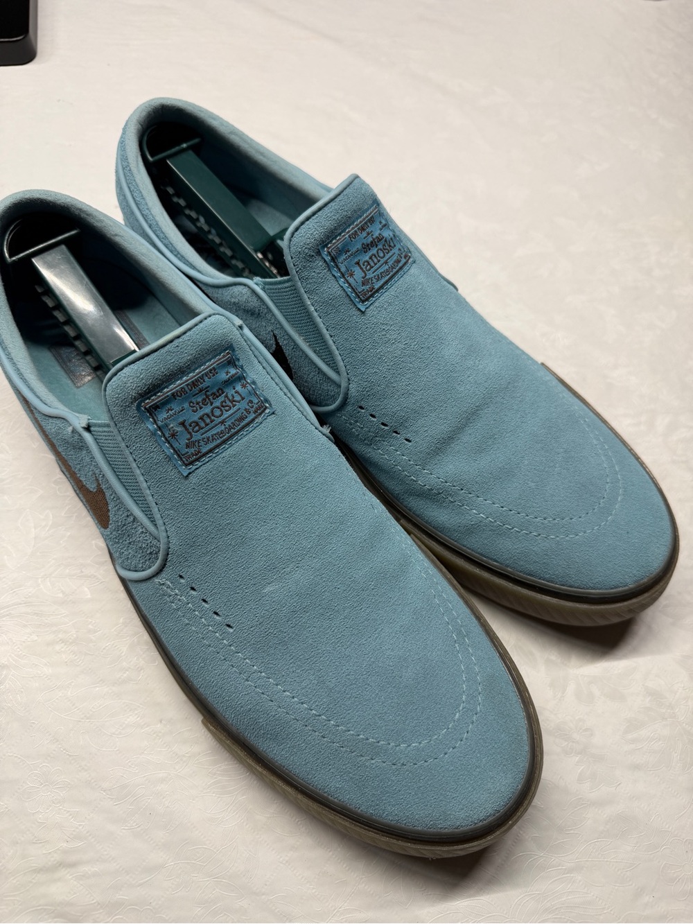 Nike Light Blue Slip-On Suede Loafers